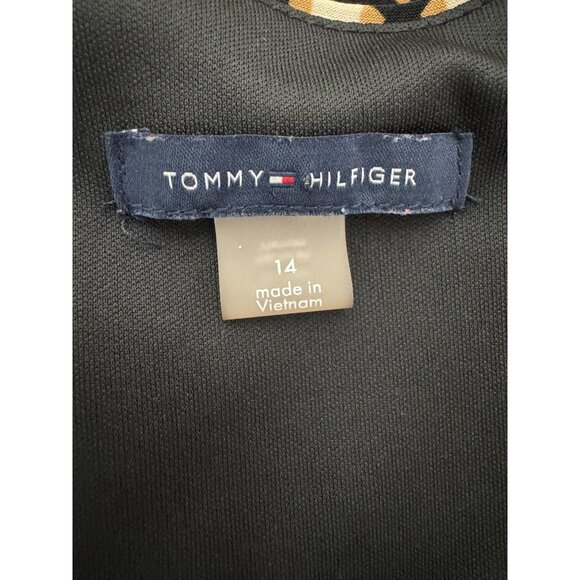 Tommy Hilfiger Black Beige Geometric Print Dress Size 14 Summer‎ Office Career - Picture 8 of 12